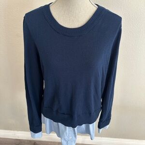 Croft & Barrow Navy Sweater with Light Blue Detail